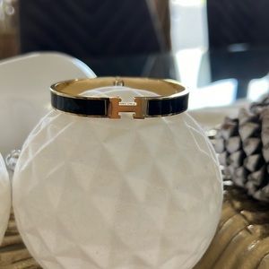 Gold Bracelet With Black Classical Letter Stainless Steel Bangle Bracelet